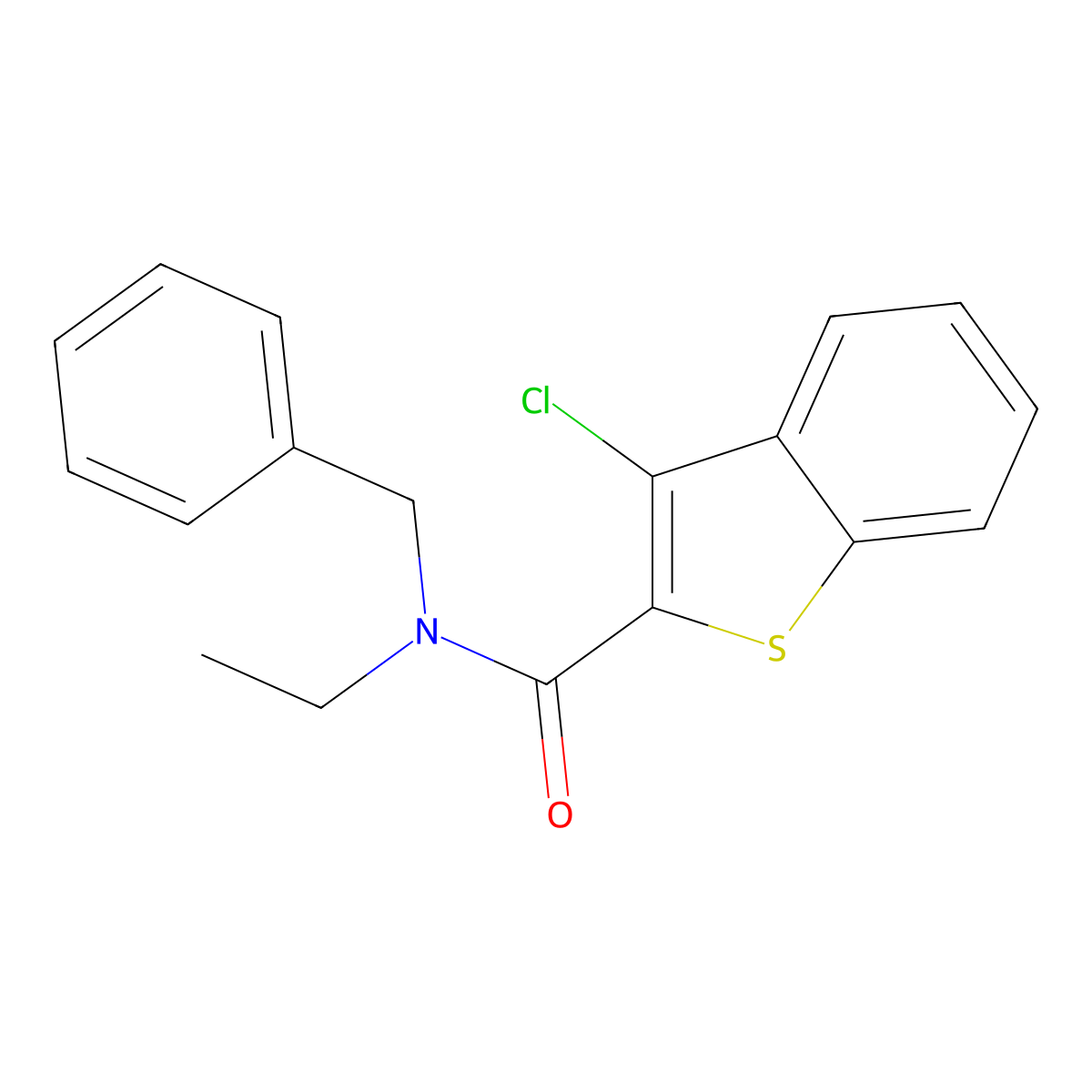 N-benzyl-3-chloro-N-ethyl-1-benzothiophene-2-carboxamide molecular structure, CAS 587846-14-8
