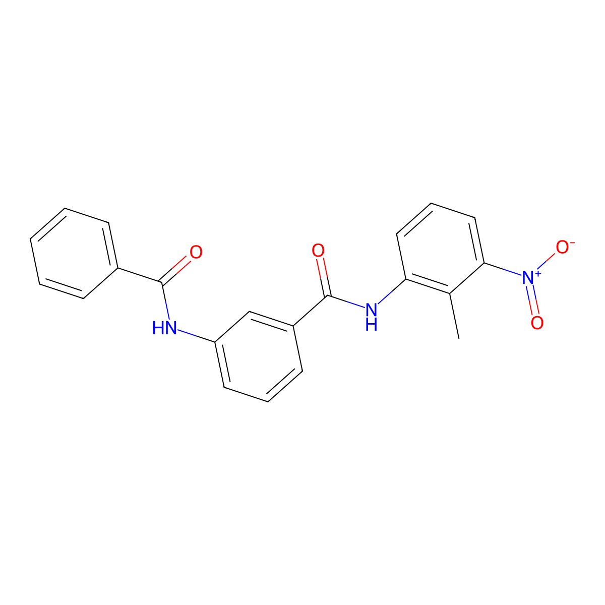 3-benzamido-N-(2-methyl-3-nitrophenyl)benzamide molecular structure, CAS 587846-33-1