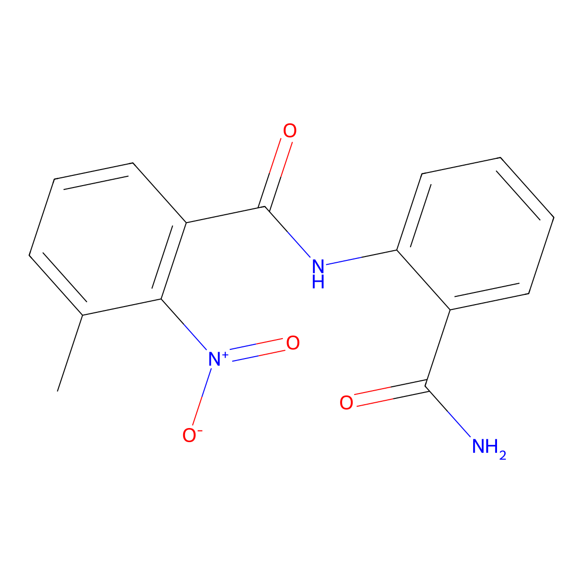 N-(2-carbamoylphenyl)-3-methyl-2-nitrobenzamide molecular structure, CAS 587846-38-6