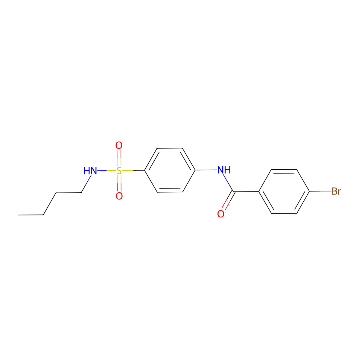 4-bromo-N-[4-(butylsulfamoyl)phenyl]benzamide molecular structure, CAS 587846-62-6