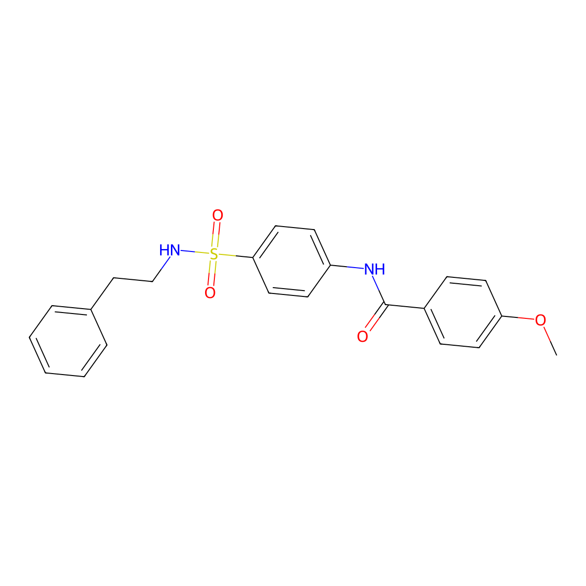 4-methoxy-N-{4-[(2-phenylethyl)sulfamoyl]phenyl}benzamide molecular structure, CAS 587846-67-1