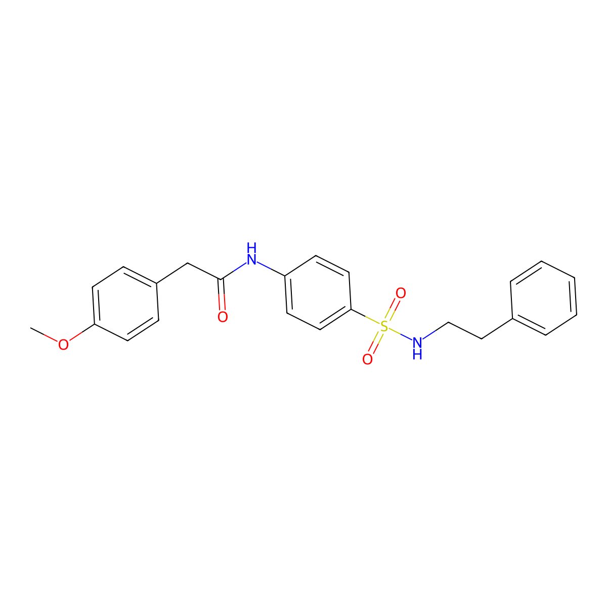 2-(4-methoxyphenyl)-N-{4-[(2-phenylethyl)sulfamoyl]phenyl}acetamide molecular structure, CAS 587846-73-9