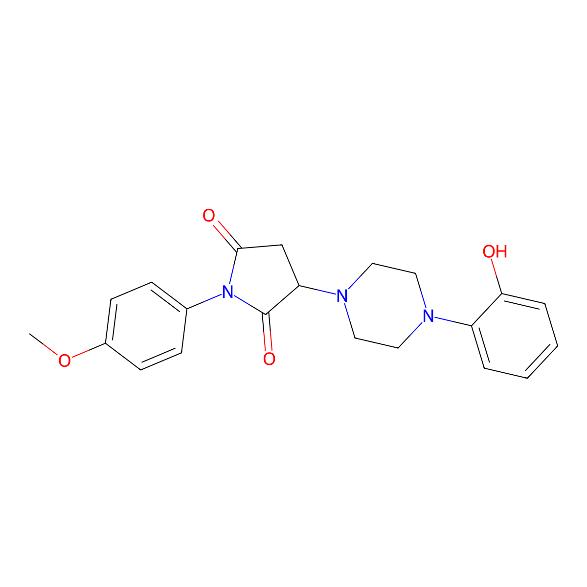 3-[4-(2-Hydroxyphenyl)piperazin-1-yl]-1-(4-methoxyphenyl)pyrrolidine-2,5-dione molecular structure, CAS 587849-20-5