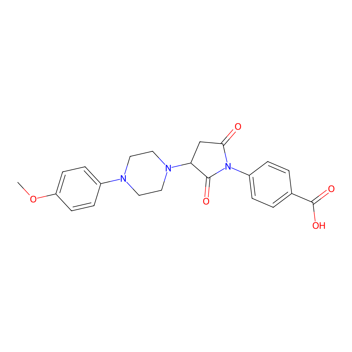 4-{3-[4-(4-Methoxyphenyl)piperazin-1-yl]-2,5-dioxopyrrolidin-1-yl}benzoic acid molecular structure, CAS 587849-71-6