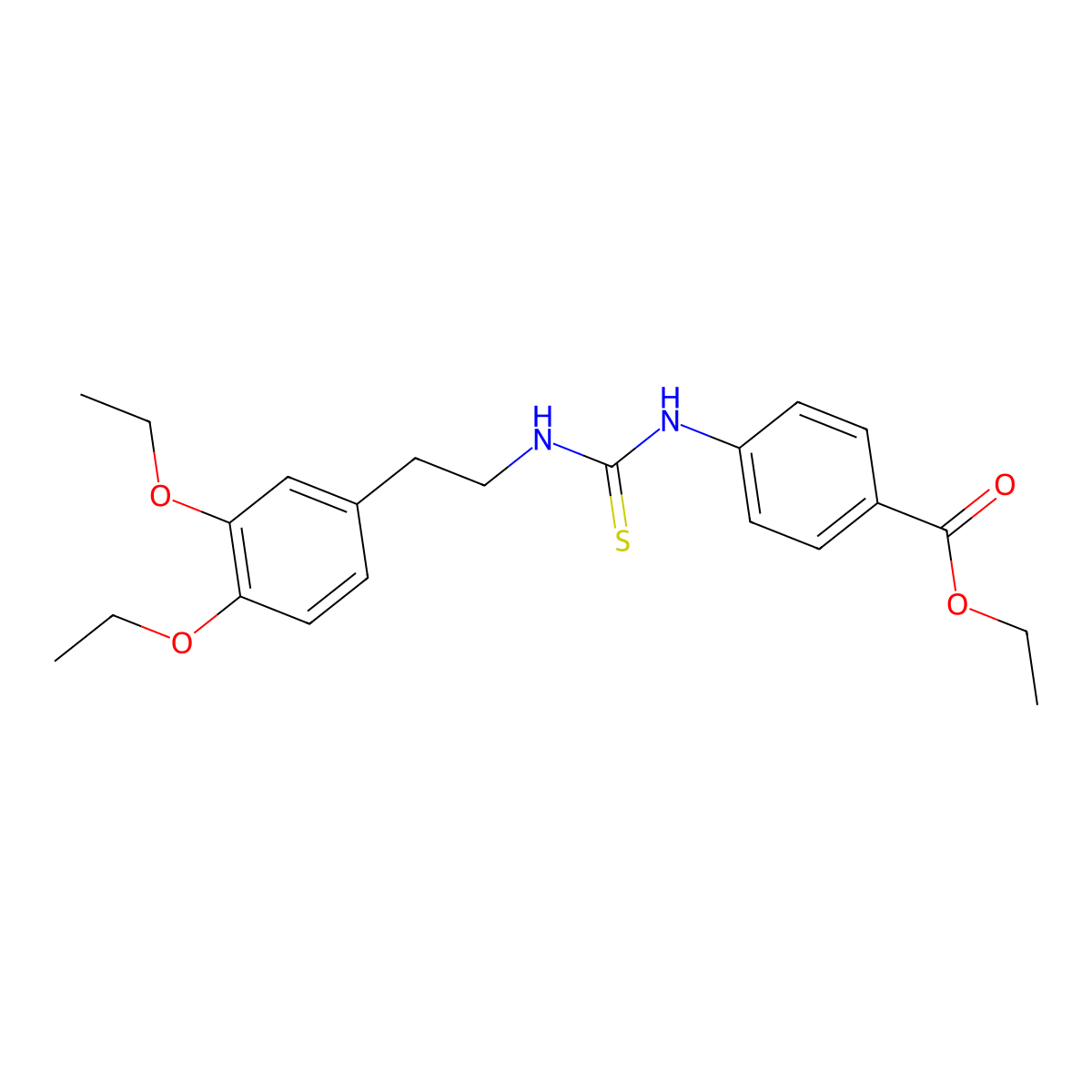 Ethyl 4-[2-(3,4-diethoxyphenyl)ethylcarbamothioylamino]benzoate molecular structure, CAS 587849-84-1