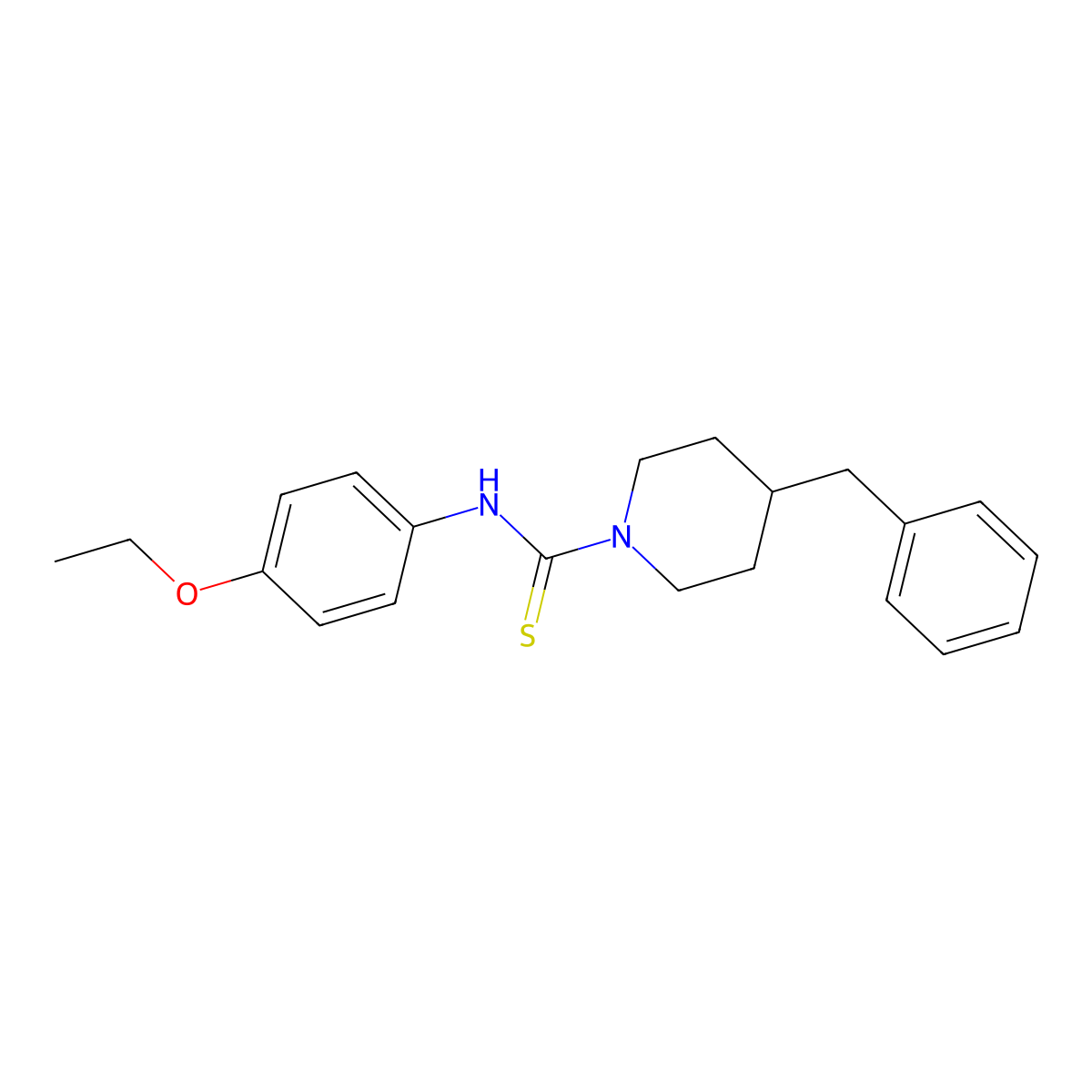 4-benzyl-N-(4-ethoxyphenyl)piperidine-1-carbothioamide molecular structure, CAS 587849-85-2