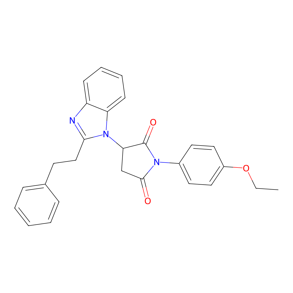 1-(4-ethoxyphenyl)-3-[2-(2-phenylethyl)-1H-benzimidazol-1-yl]pyrrolidine-2,5-dione molecular structure, CAS 587849-86-3
