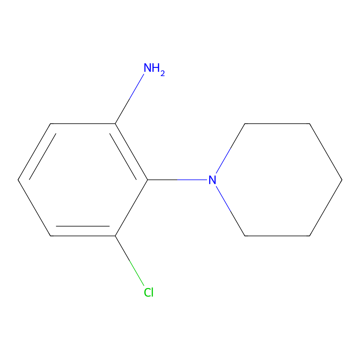 3-Chloro-2-piperidin-1-yl-phenylamine molecular structure, CAS 58785-06-1
