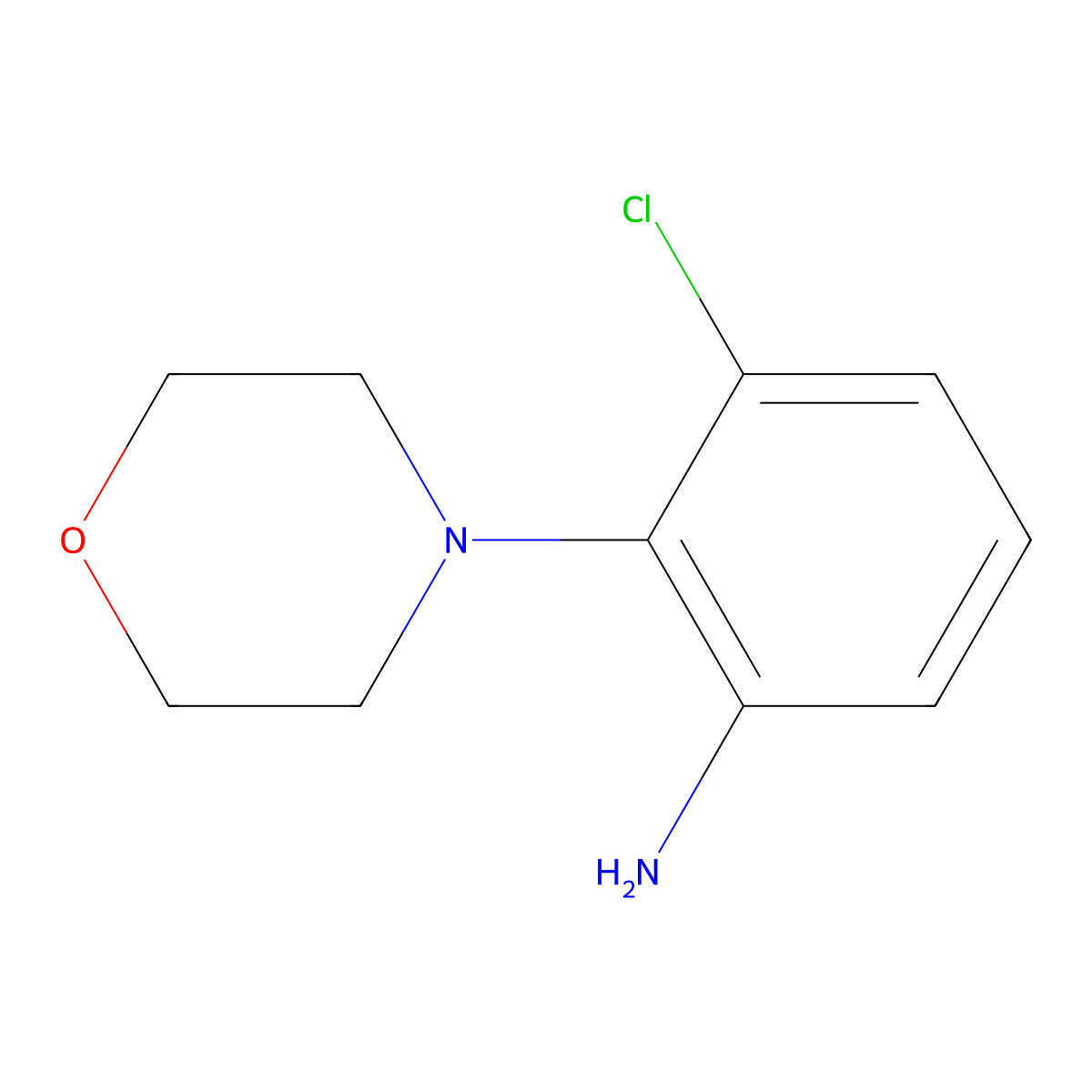 3-Chloro-2-(morpholin-4-yl)aniline molecular structure, CAS 58785-07-2