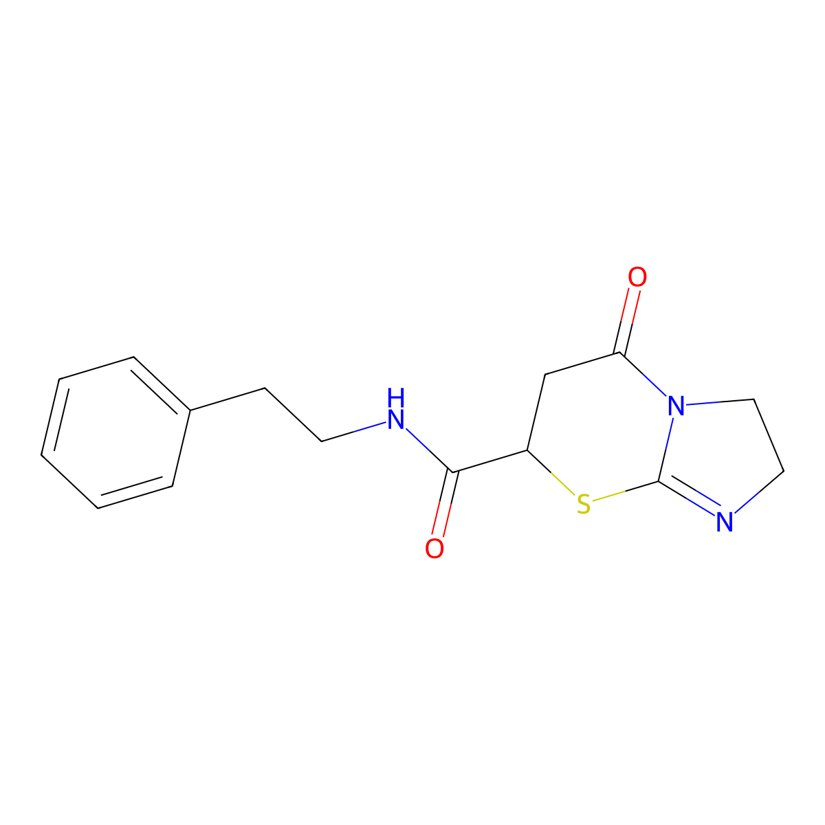 5-oxo-N-(2-phenylethyl)-2,3,6,7-tetrahydro-5H-imidazo[2,1-b][1,3]thiazine-7-carboxamide molecular structure, CAS 587850-20-2