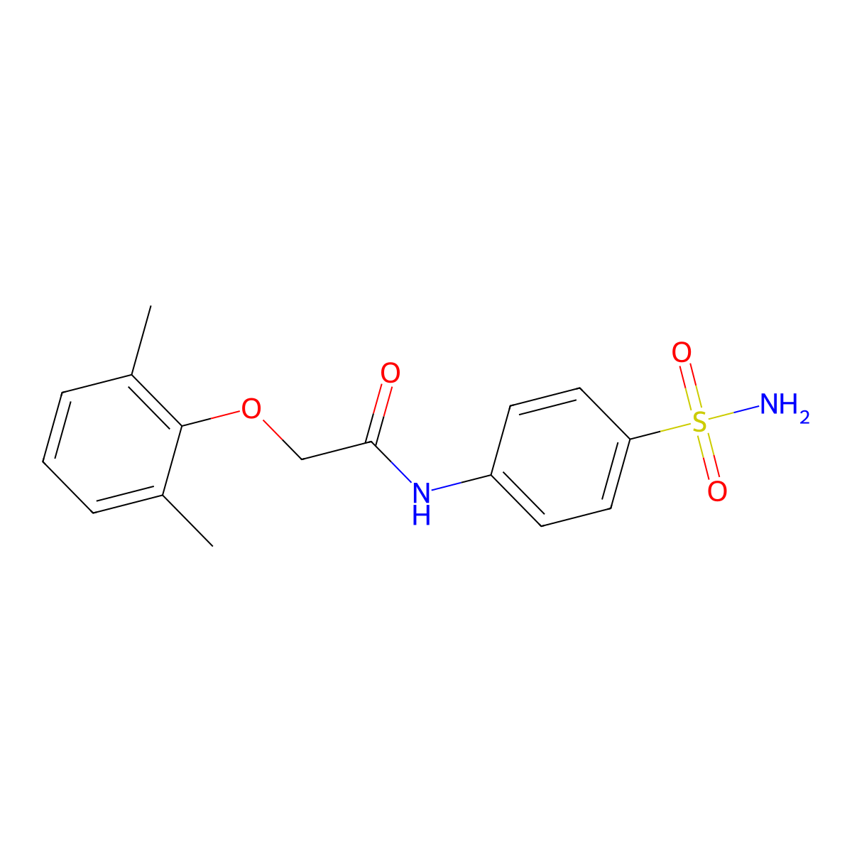 2-(2,6-dimethylphenoxy)-N-(4-sulfamoylphenyl)acetamide molecular structure, CAS 587850-61-1