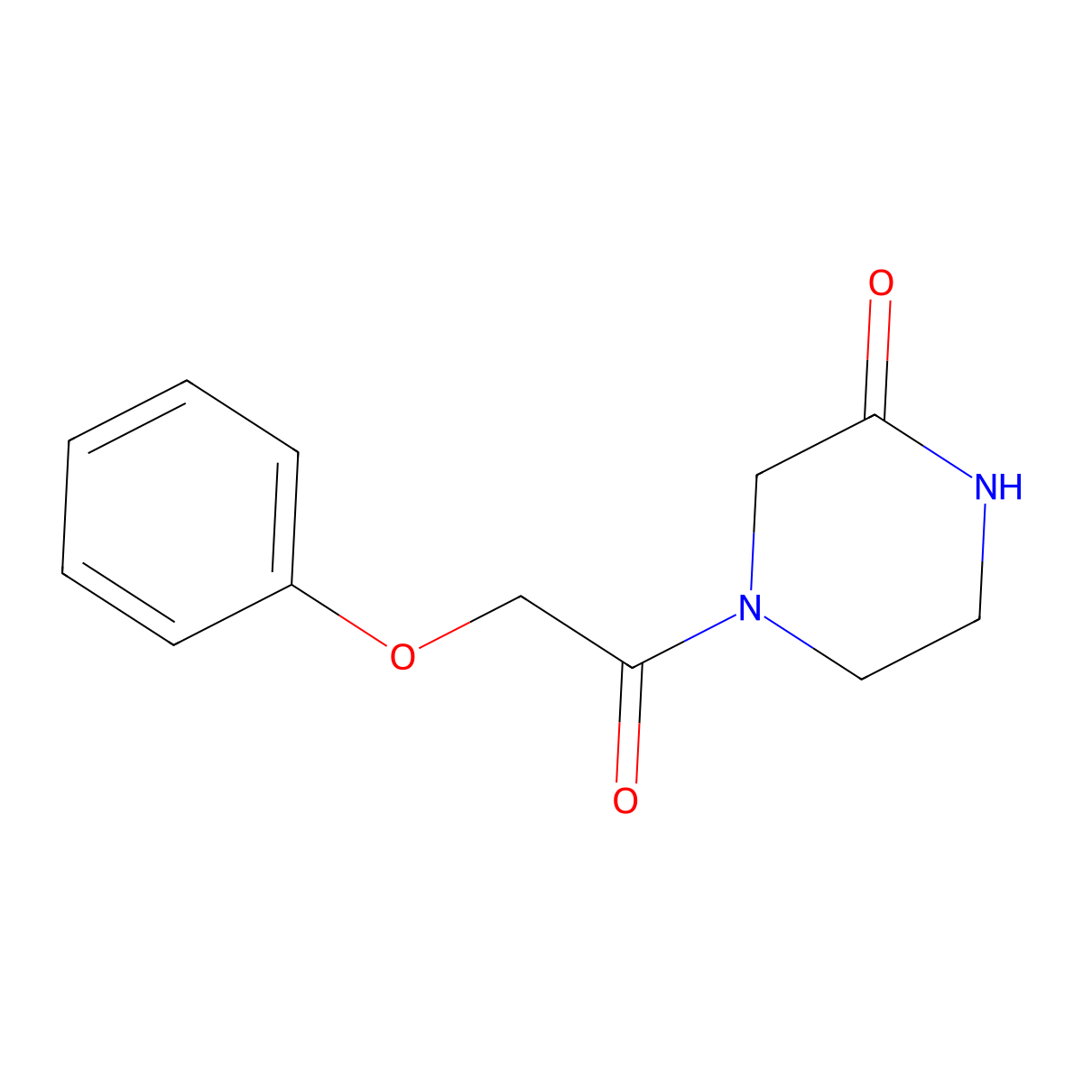 4-(2-Phenoxyacetyl)piperazin-2-one molecular structure, CAS 587850-66-6
