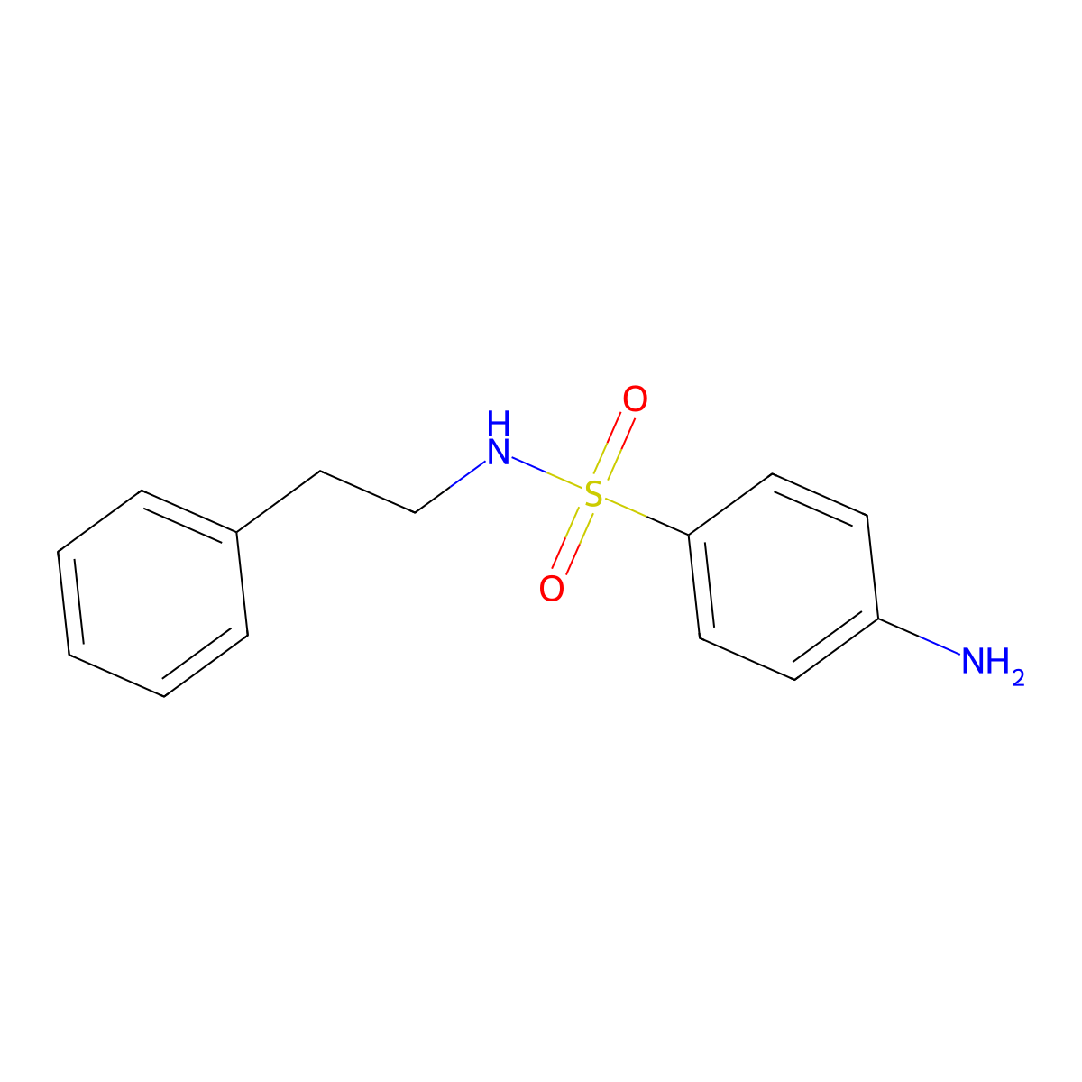 4-amino-N-(2-phenylethyl)benzenesulfonamide molecular structure, CAS 587850-67-7