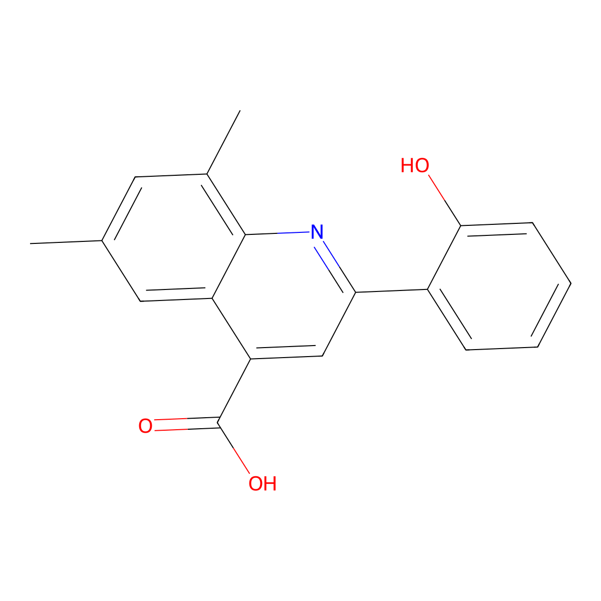 2-(2-Hydroxyphenyl)-6,8-dimethylquinoline-4-carboxylic acid molecular structure, CAS 587850-78-0