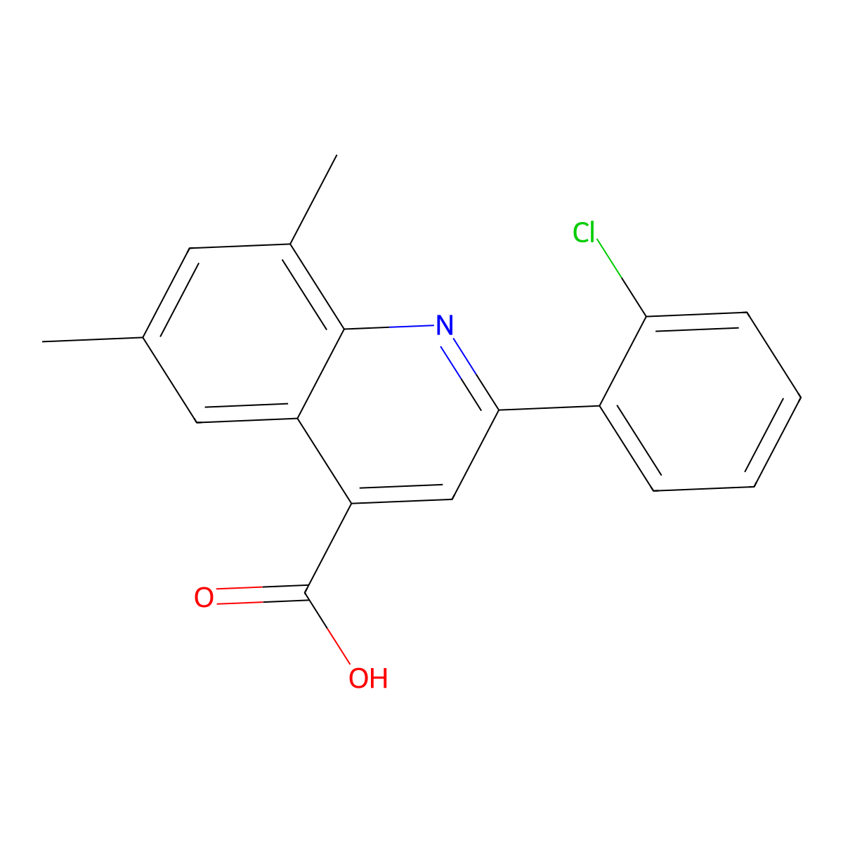 2-(2-Chlorophenyl)-6,8-dimethylquinoline-4-carboxylic acid molecular structure, CAS 587850-79-1