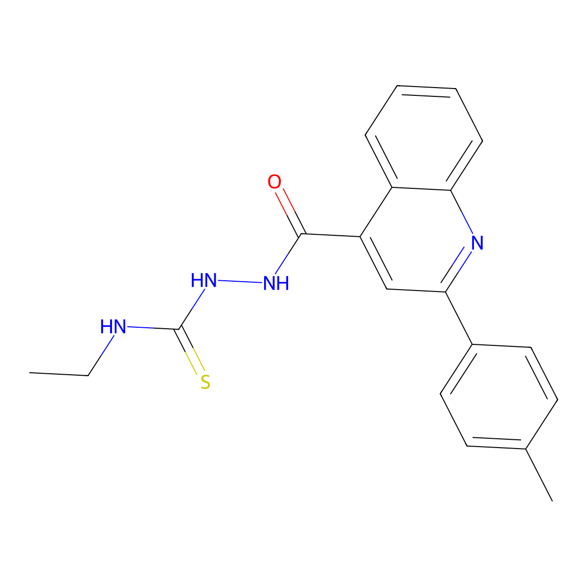 1-Ethyl-3-[[2-(4-methylphenyl)quinoline-4-carbonyl]amino]thiourea molecular structure, CAS 587850-92-8