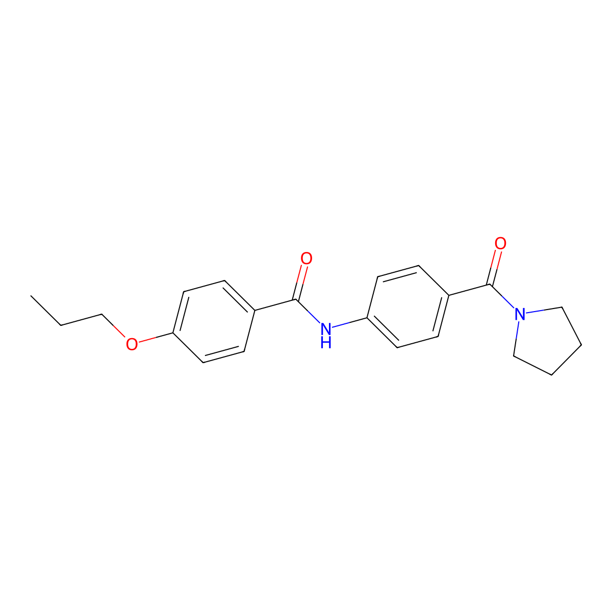 4-propoxy-N-[4-(pyrrolidine-1-carbonyl)phenyl]benzamide molecular structure, CAS 587851-26-1