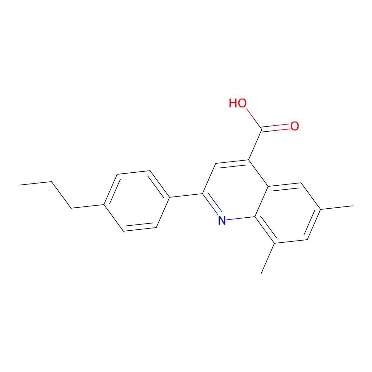 6,8-Dimethyl-2-(4-propylphenyl)quinoline-4-carboxylic acid molecular structure, CAS 587851-56-7