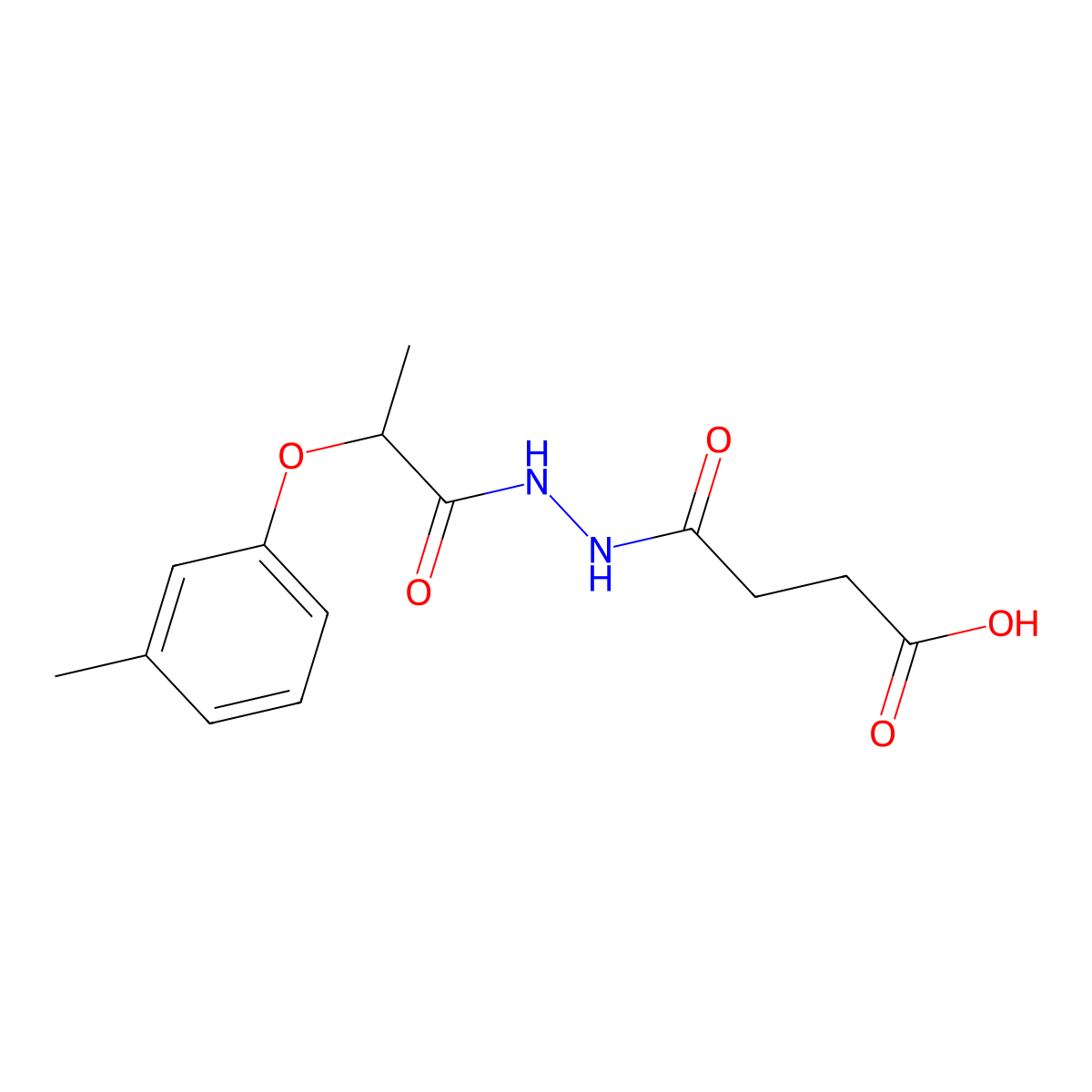 4-{2-[2-(3-Methylphenoxy)propanoyl]hydrazinyl}-4-oxobutanoic acid molecular structure, CAS 587851-82-9