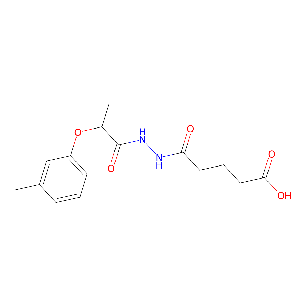5-{2-[2-(3-Methylphenoxy)propanoyl]hydrazinyl}-5-oxopentanoic acid molecular structure, CAS 587851-83-0