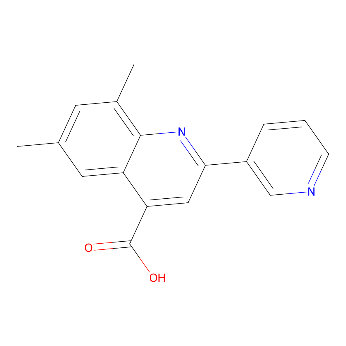 6,8-Dimethyl-2-pyridin-3-ylquinoline-4-carboxylic acid molecular structure, CAS 587851-87-4