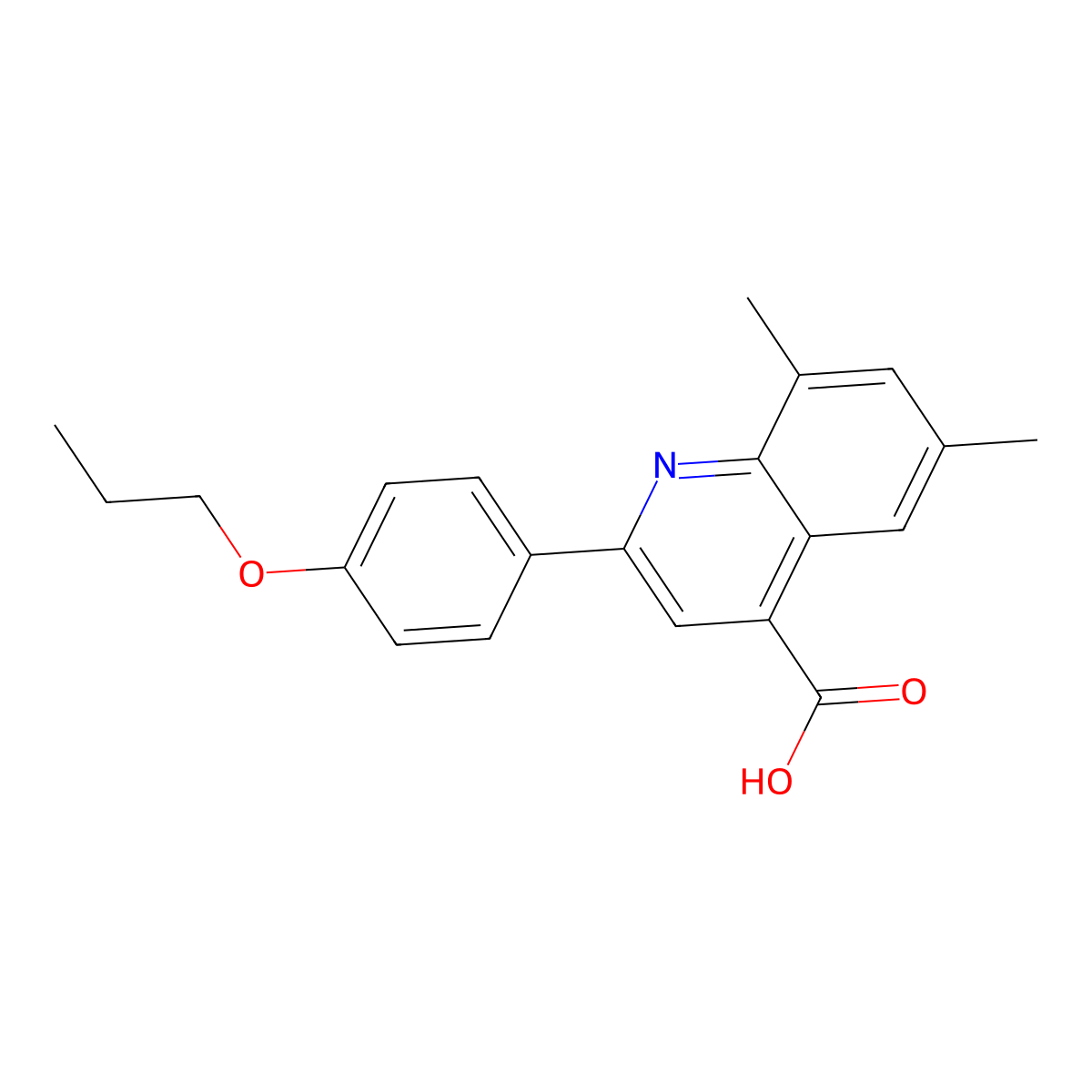 6,8-Dimethyl-2-(4-propoxyphenyl)quinoline-4-carboxylic acid molecular structure, CAS 587851-88-5