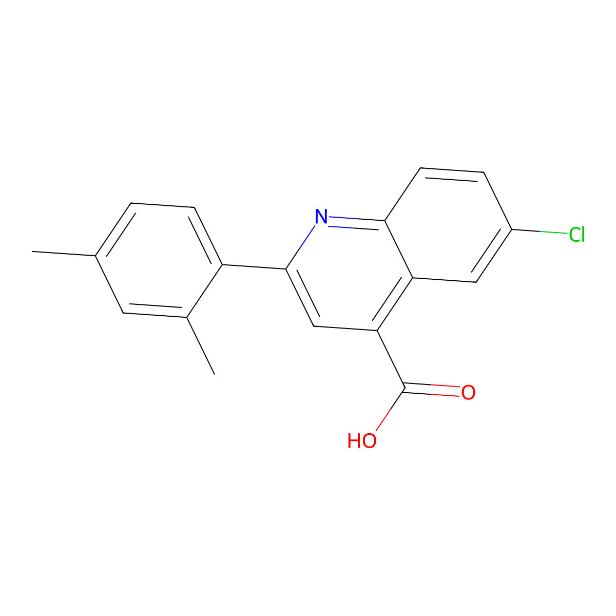6-Chloro-2-(2,4-dimethylphenyl)quinoline-4-carboxylic acid molecular structure, CAS 587852-34-4