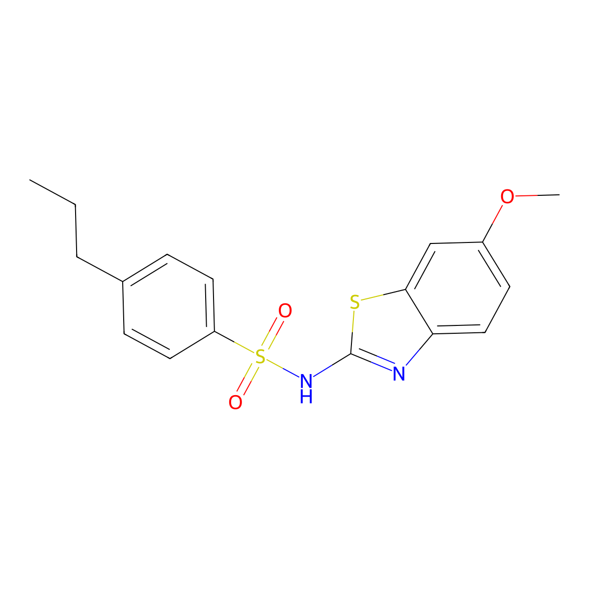 N-(6-methoxy-1,3-benzothiazol-2-yl)-4-propylbenzenesulfonamide molecular structure, CAS 587852-43-5