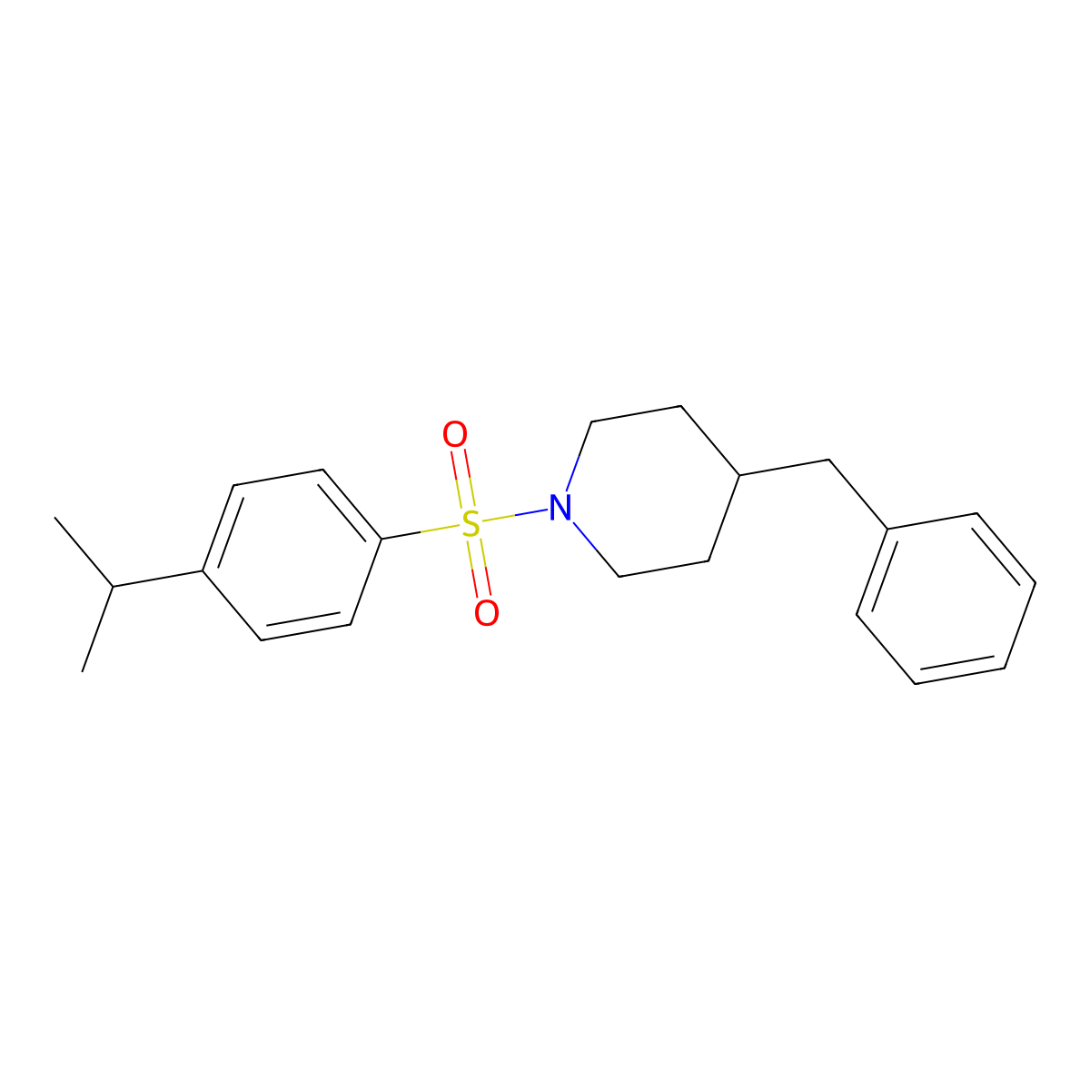 4-Benzyl-1-(4-propan-2-ylphenyl)sulfonylpiperidine molecular structure, CAS 587852-48-0