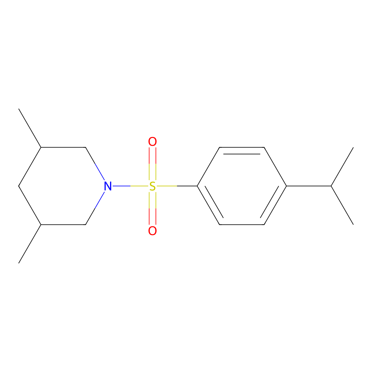 1-[(4-Isopropylphenyl)sulfonyl]-3,5-dimethylpiperidine molecular structure, CAS 587852-49-1