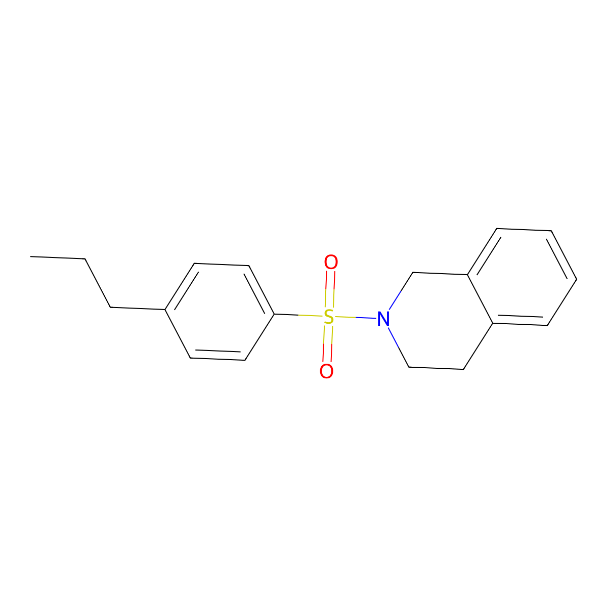 2-(4-propylphenyl)sulfonyl-3,4-dihydro-1H-isoquinoline molecular structure, CAS 587852-57-1