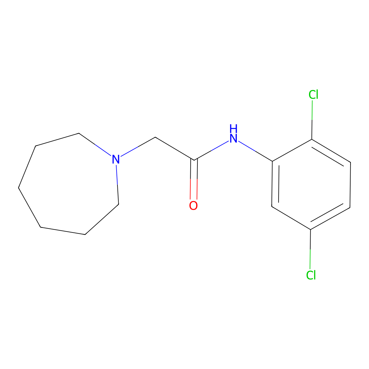 2-(azepan-1-yl)-N-(2,5-dichlorophenyl)acetamide molecular structure, CAS 587852-88-8