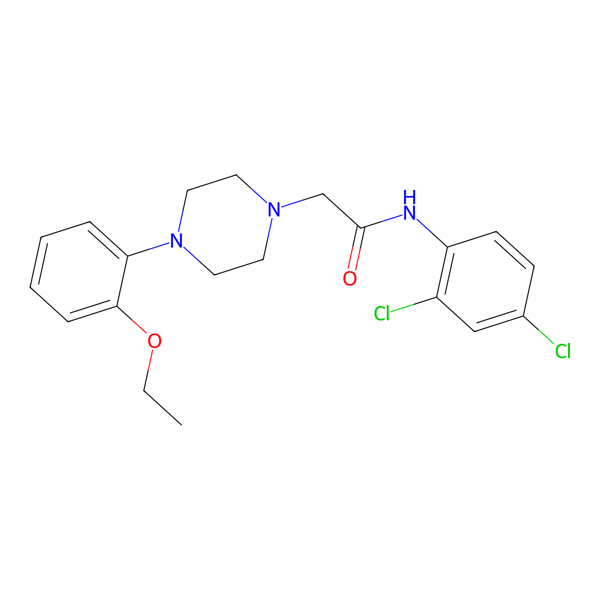 N-(2,4-dichlorophenyl)-2-[4-(2-ethoxyphenyl)piperazin-1-yl]acetamide molecular structure, CAS 587852-89-9