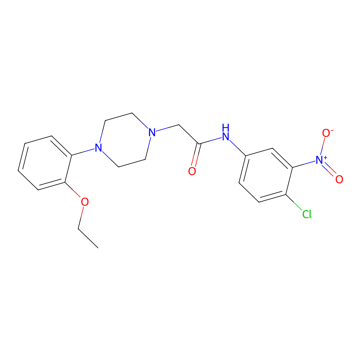 N-(4-chloro-3-nitrophenyl)-2-[4-(2-ethoxyphenyl)piperazin-1-yl]acetamide molecular structure, CAS 587852-91-3