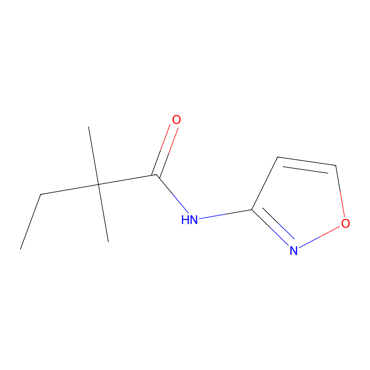 2,2-dimethyl-N-(1,2-oxazol-3-yl)butanamide molecular structure, CAS 587852-98-0