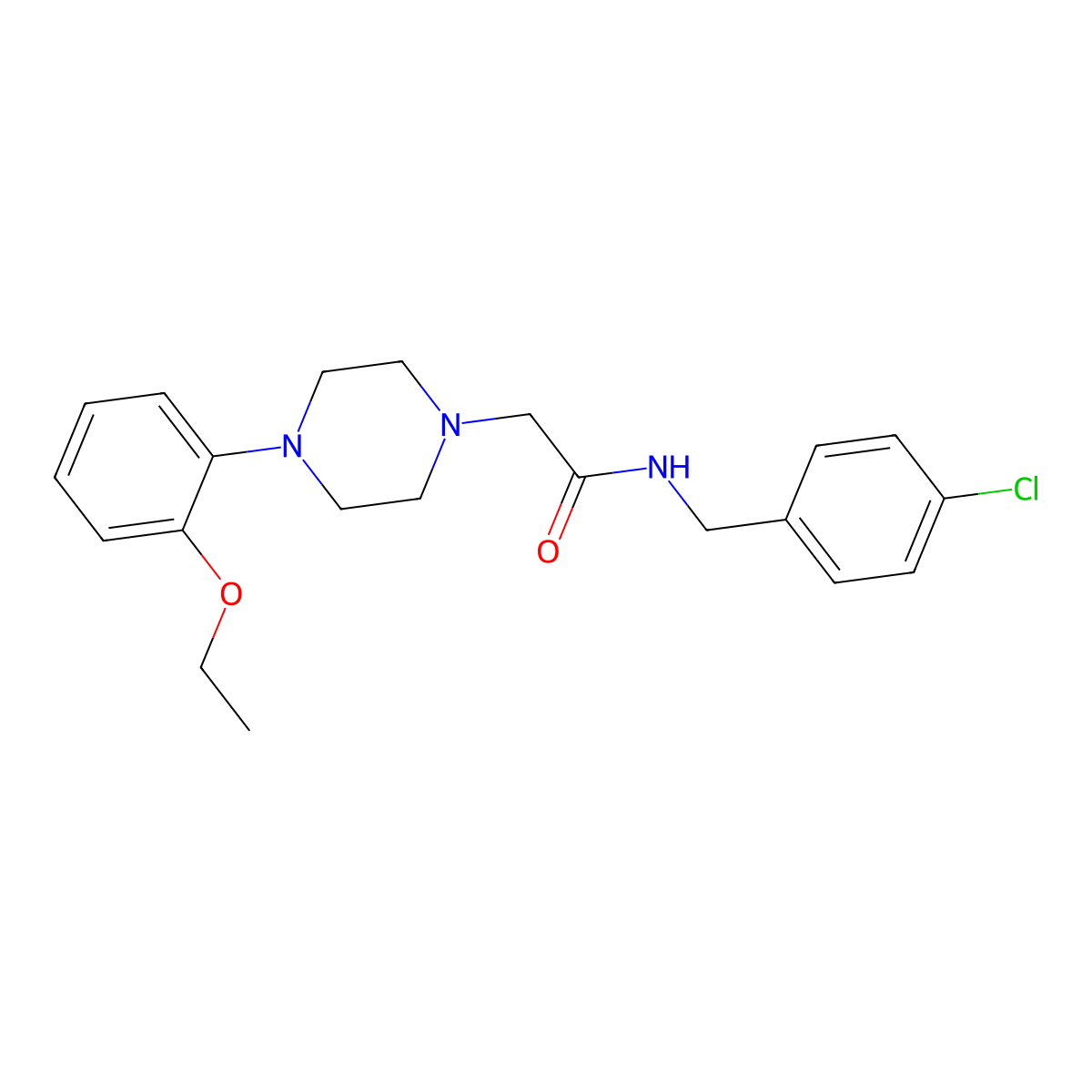 N-[(4-chlorophenyl)methyl]-2-[4-(2-ethoxyphenyl)piperazin-1-yl]acetamide molecular structure, CAS 587853-00-7