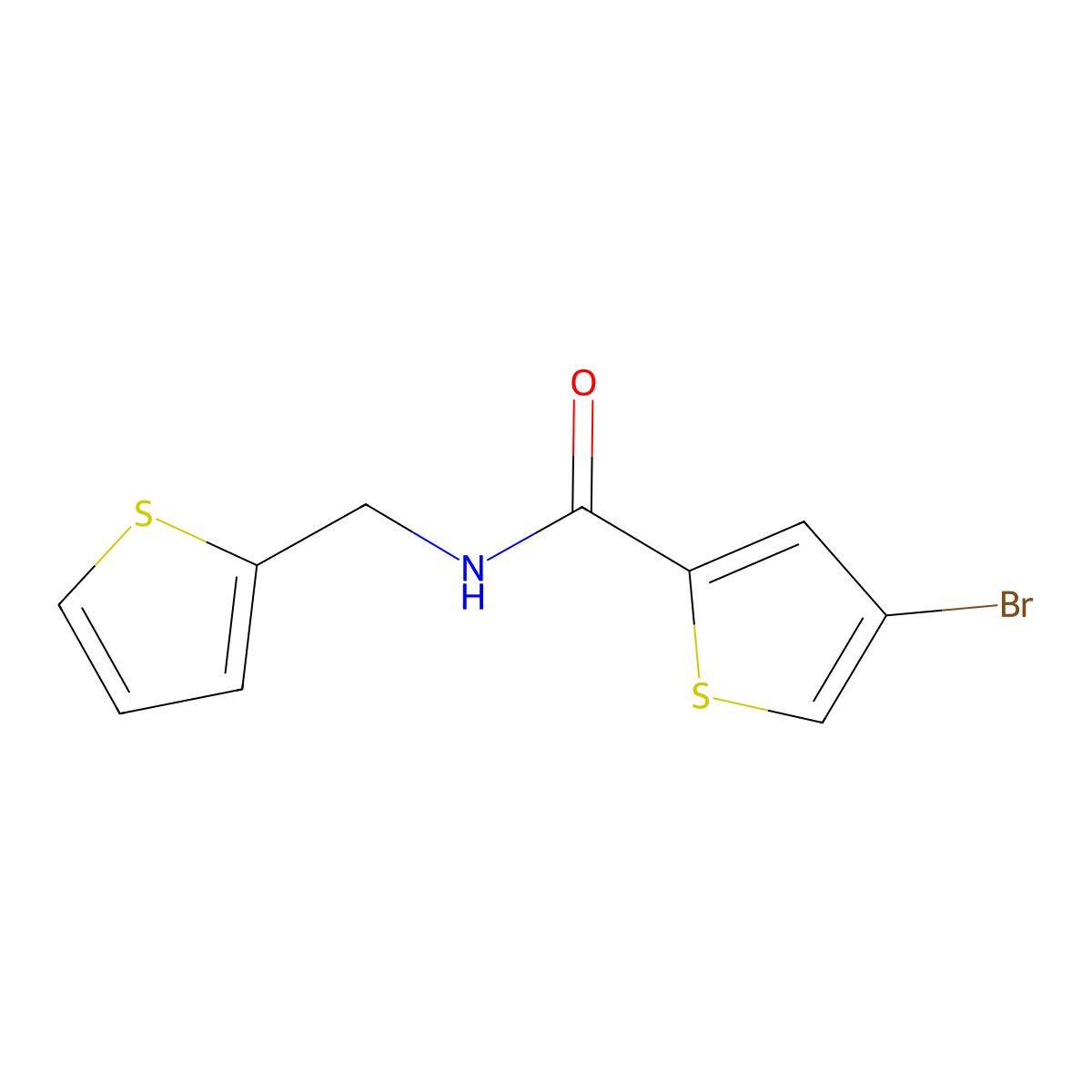 4-bromo-N-(thiophen-2-ylmethyl)thiophene-2-carboxamide molecular structure, CAS 587853-48-3