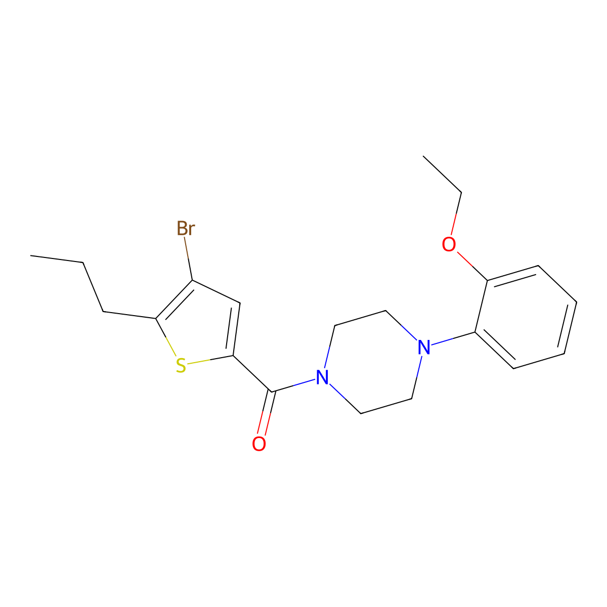 (4-Bromo-5-propylthiophen-2-yl)-[4-(2-ethoxyphenyl)piperazin-1-yl]methanone molecular structure, CAS 587853-55-2