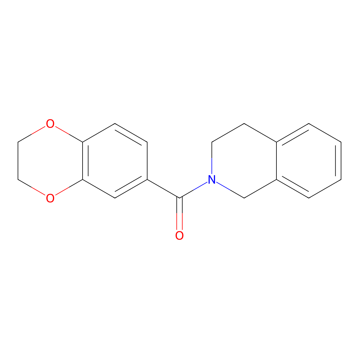 2,3-dihydro-1,4-benzodioxin-6-yl(3,4-dihydro-1H-isoquinolin-2-yl)methanone molecular structure, CAS 587853-66-5