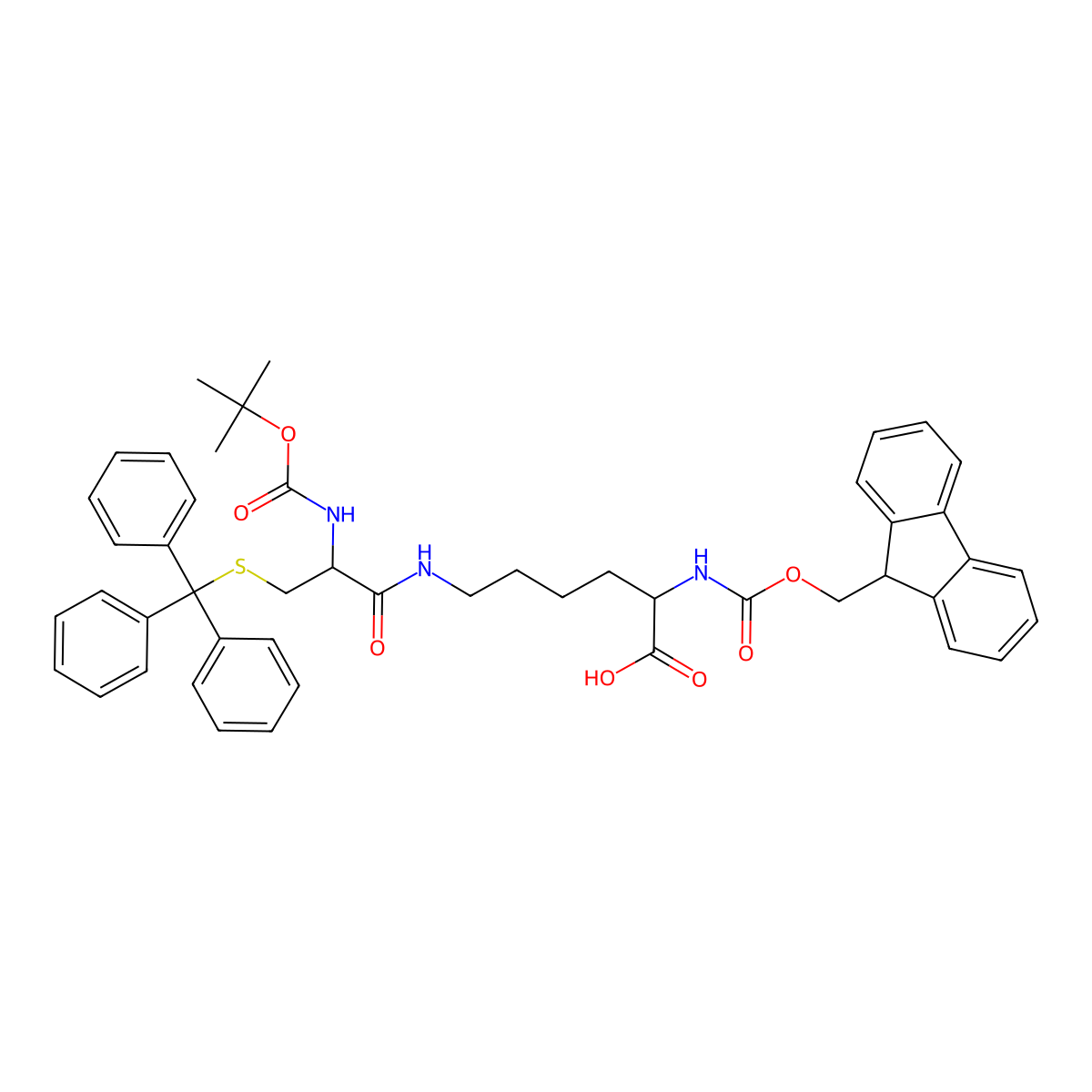 Fmoc-lys(boc-cys(trt))-OH molecular structure, CAS 587854-43-1