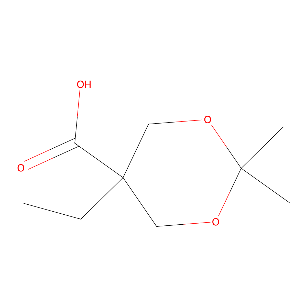 5-Ethyl-2,2-dimethyl-1,3-dioxane-5-carboxylic acid molecular structure, CAS 587874-07-5