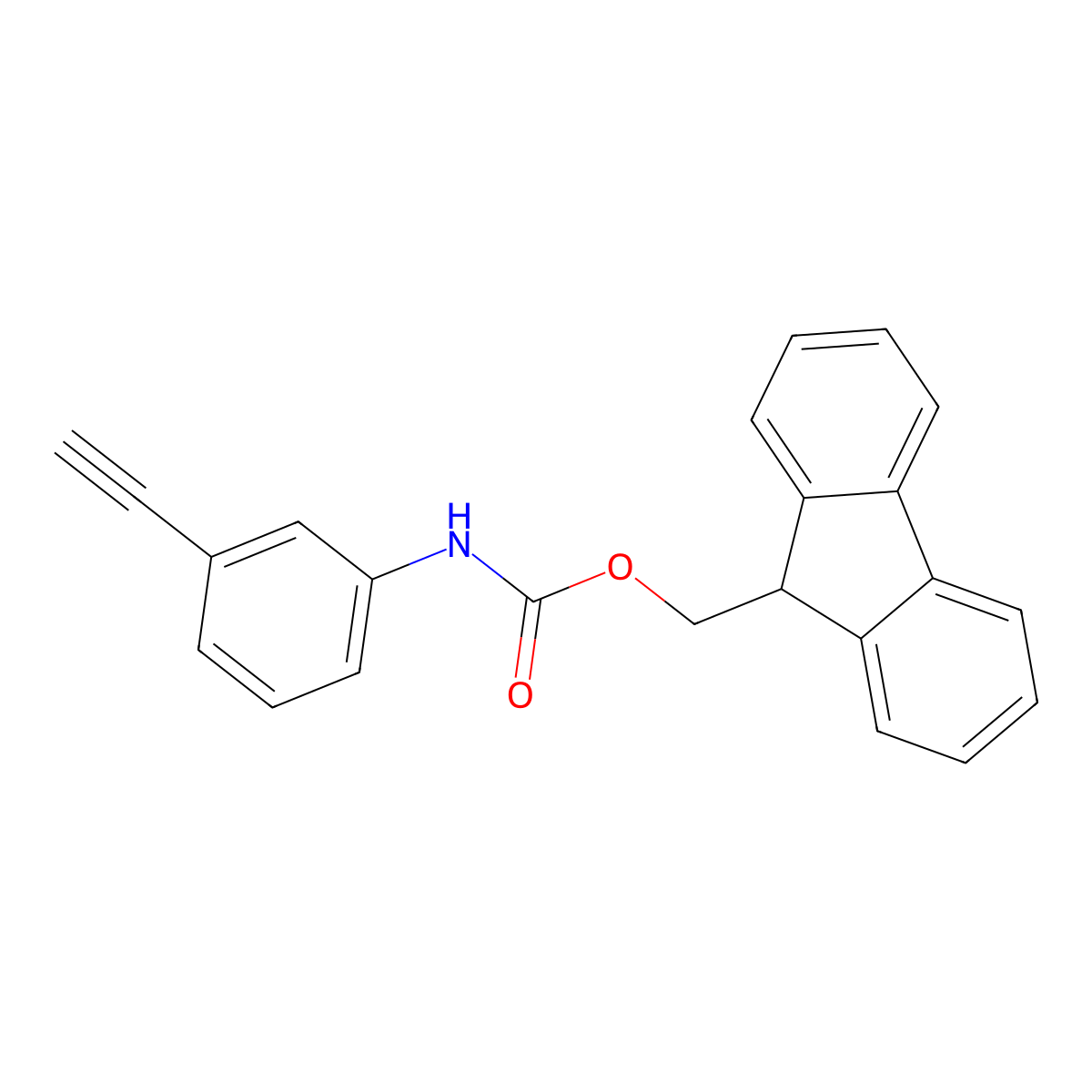 (9H-Fluoren-9-YL)methyl (3-ethynylphenyl)carbamate molecular structure, CAS 587878-72-6