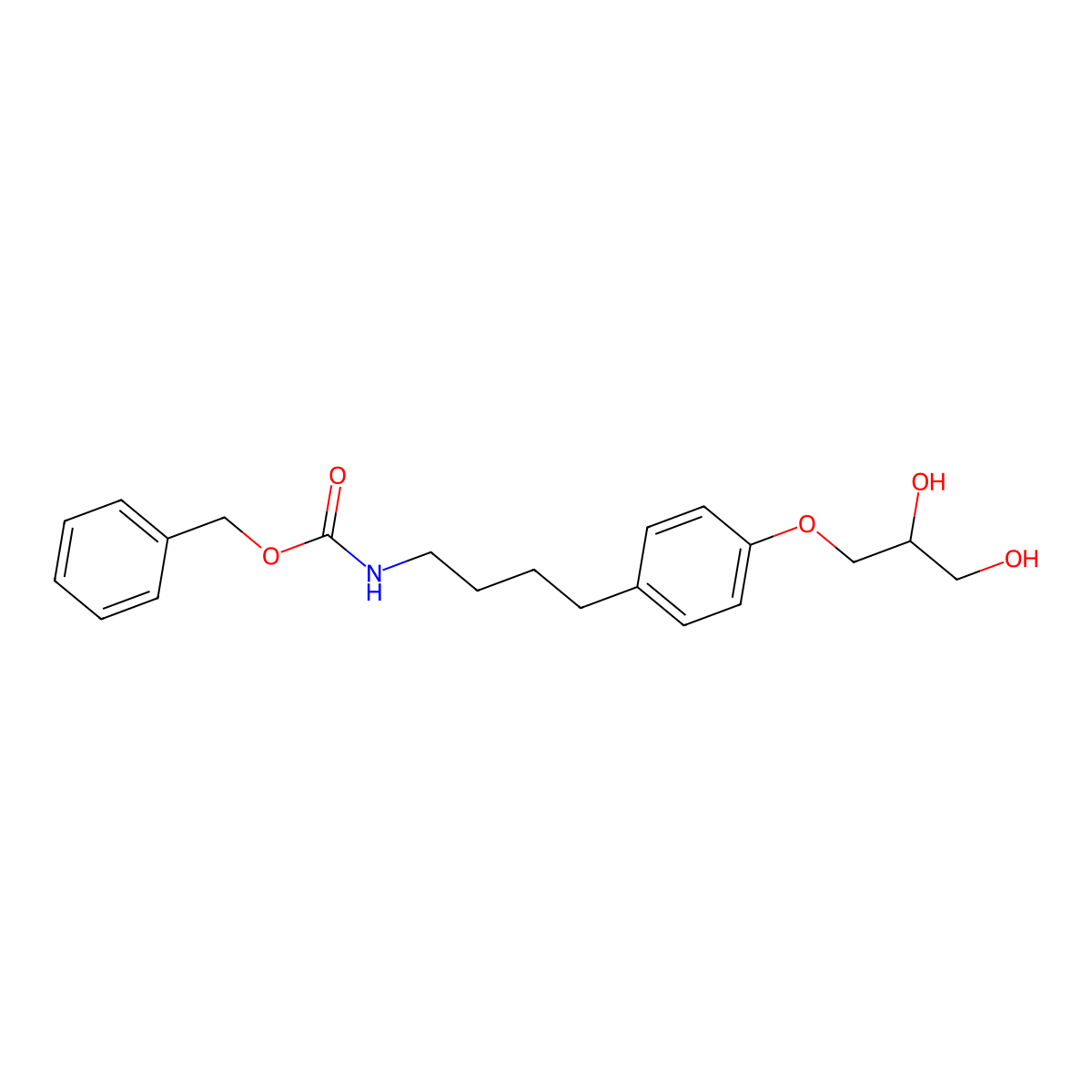 Benzyl 4-(4-(2,3-dihydroxypropoxy)-phenyl)butylcarbamate molecular structure, CAS 587880-27-1