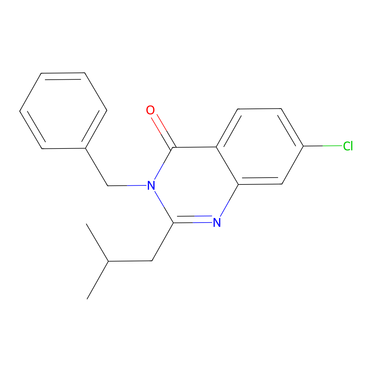 3-benzyl-7-chloro-2-isobutylquinazolin-4(3H)-one molecular structure, CAS 587881-23-0