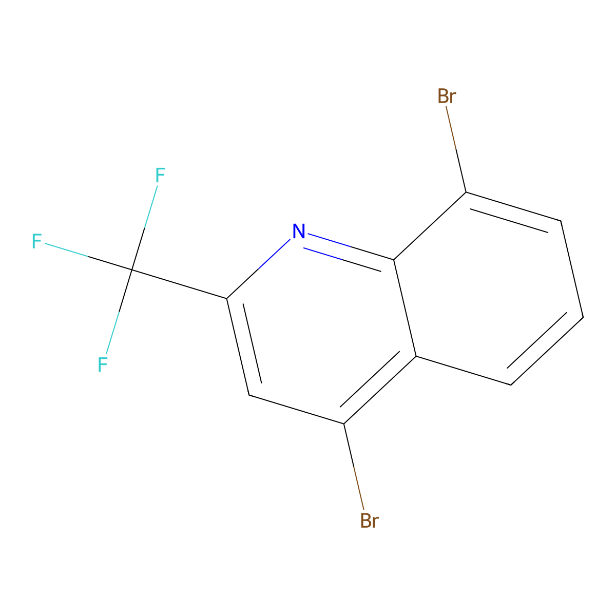4,8-Dibromo-2-(trifluoromethyl)quinoline molecular structure, CAS 587885-93-6