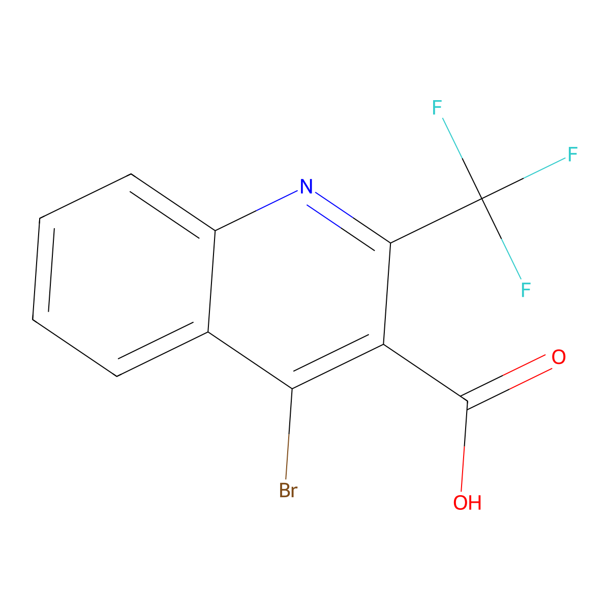 4-bromo-2-(trifluoromethyl)quinoline-3-carboxylic Acid molecular structure, CAS 587886-11-1
