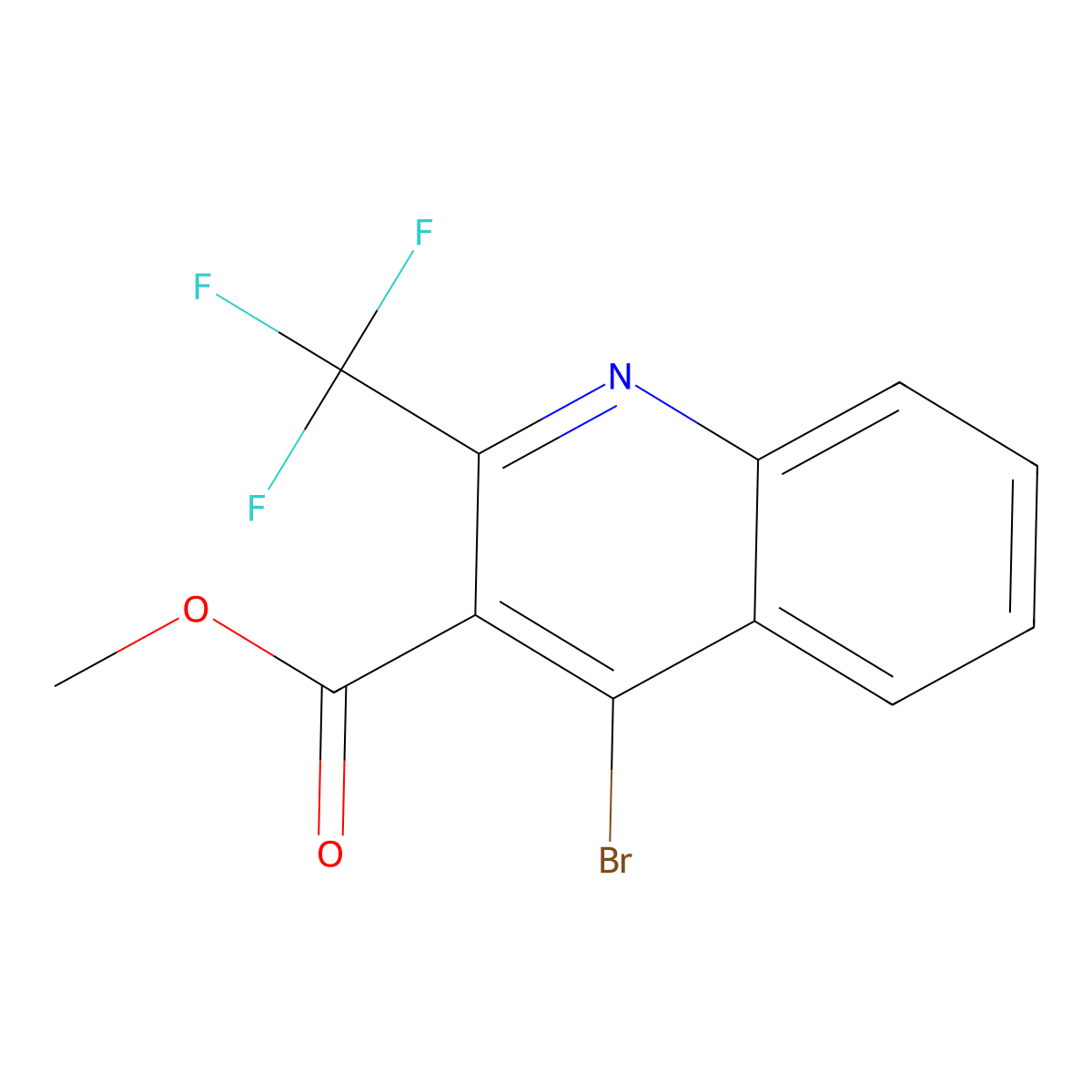 Methyl 4-bromo-2-(trifluoromethyl)quinoline-3-carboxylate molecular structure, CAS 587886-19-9