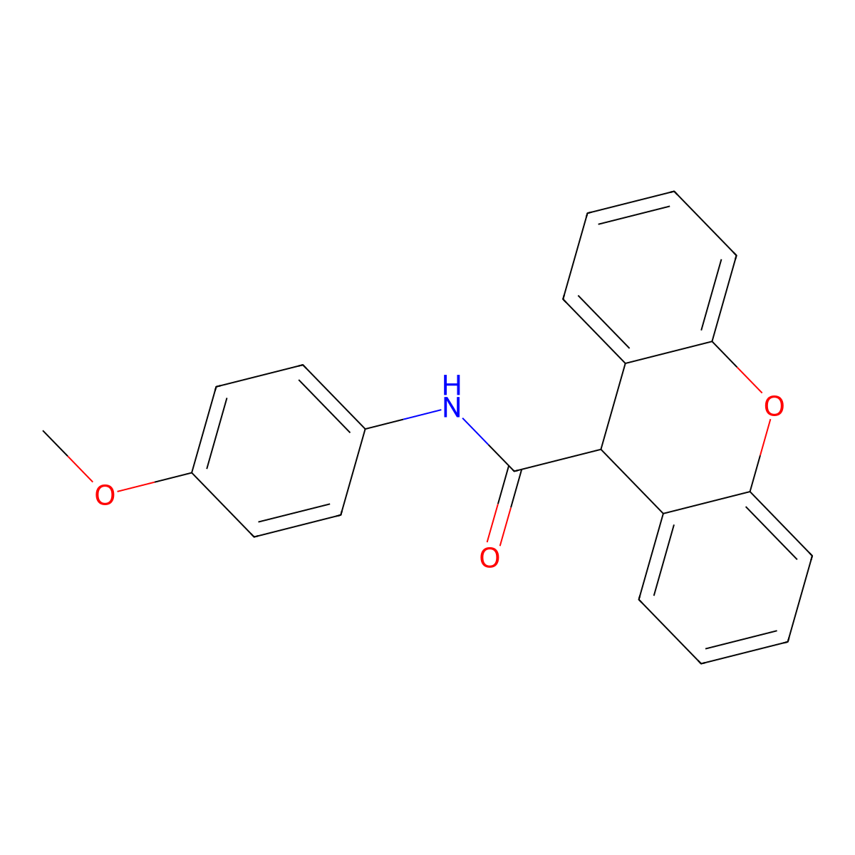 N-(4-methoxyphenyl)-9H-xanthene-9-carboxamide molecular structure, CAS 5879-91-4