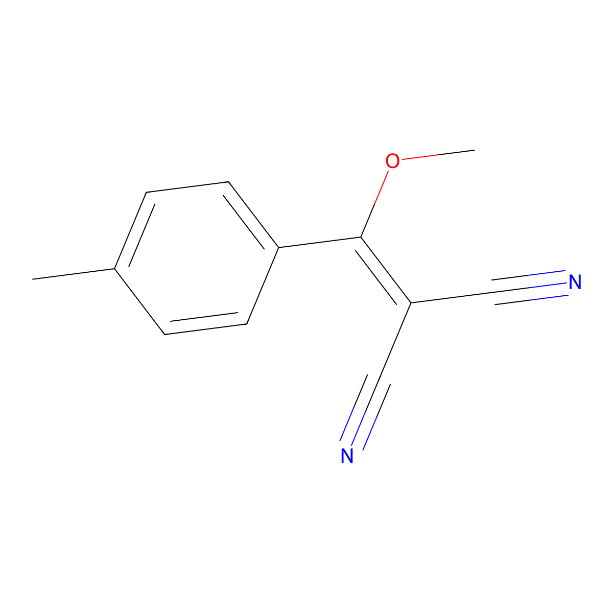2-[Methoxy(4-methylphenyl)methylene]propanedinitrile molecular structure, CAS 58791-95-0