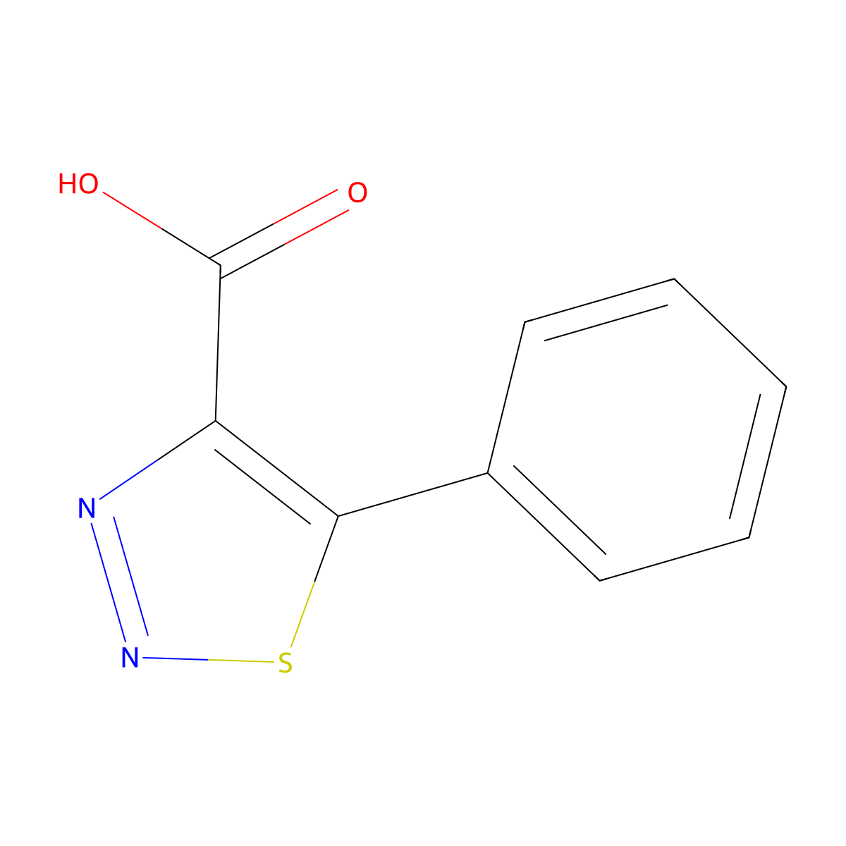 5-Phenyl-1,2,3-thiadiazole-4-carboxylic acid molecular structure, CAS 58792-15-7
